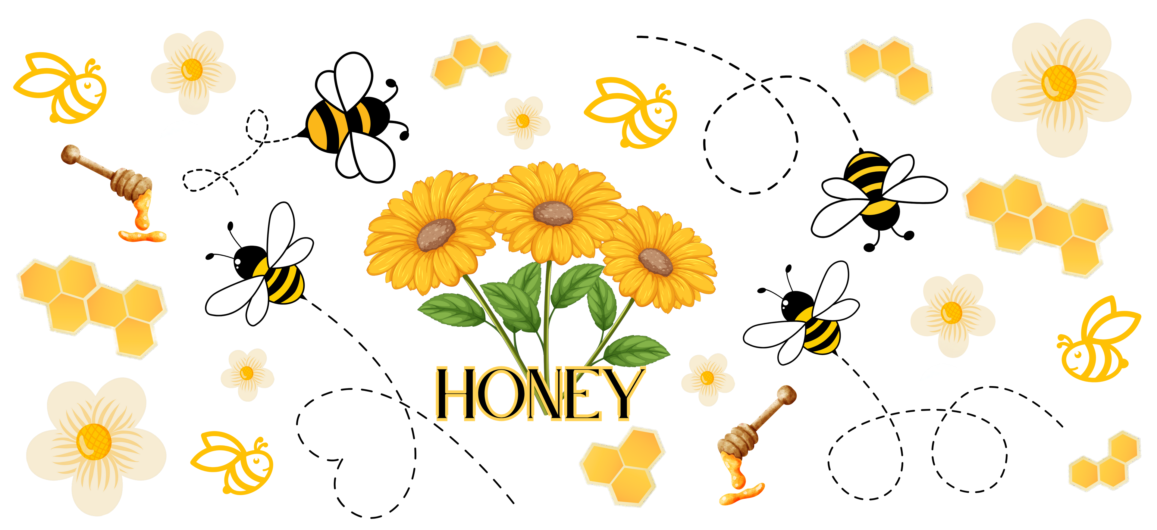🍯 Tazza “Honey” – Dolci voli d’estate in vetro 500 ml