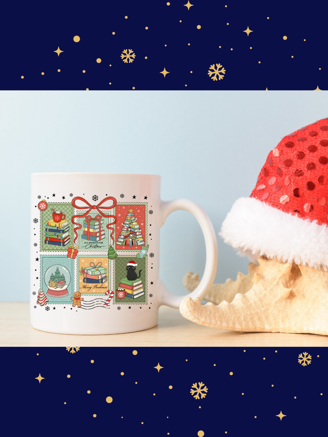 Tazza “Vintage Stamps Christmas” – Lettere al Polo Nord ✉️🎄