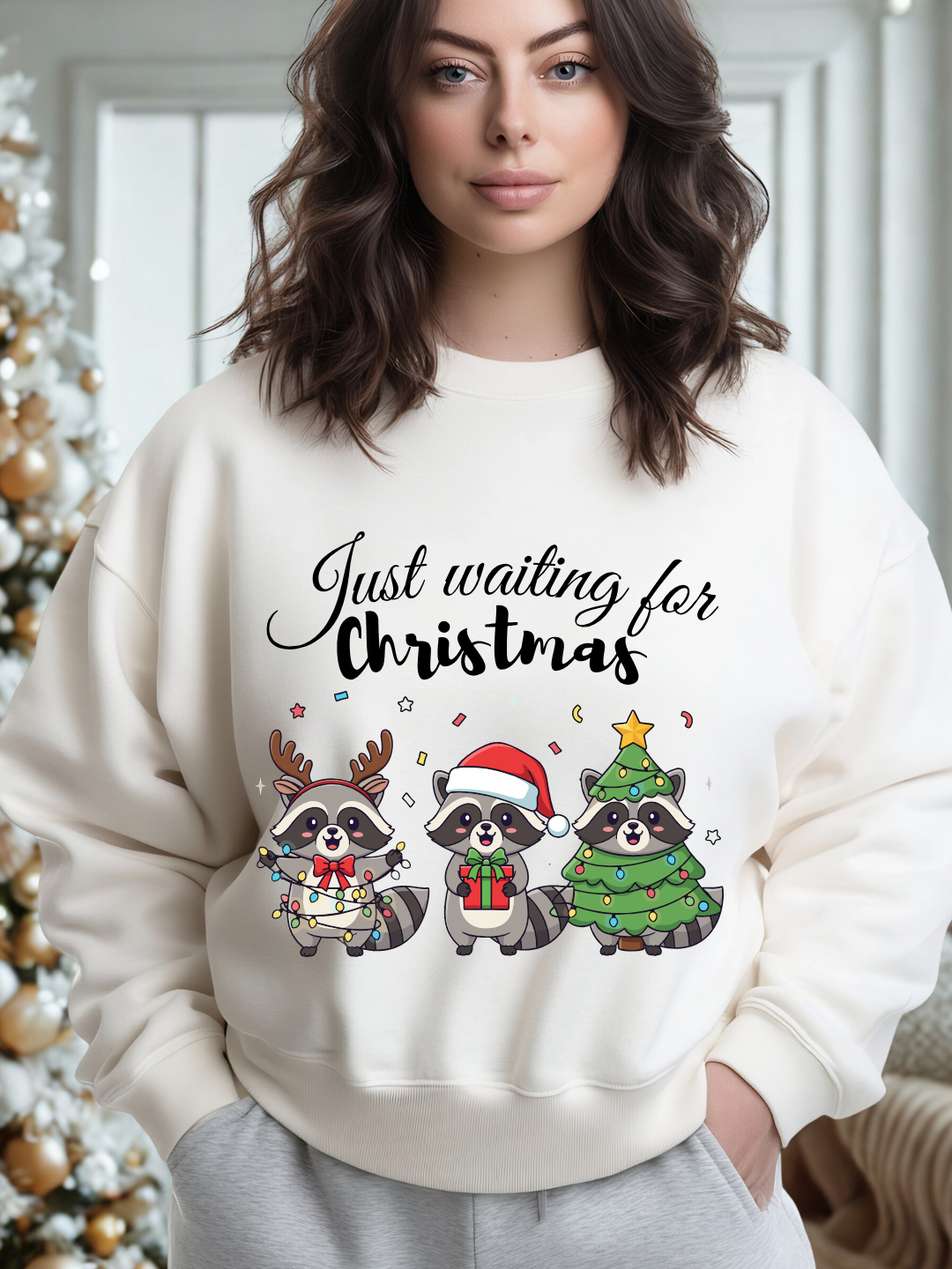 Felpa/Maglia “Raccoons Waiting for Christmas”