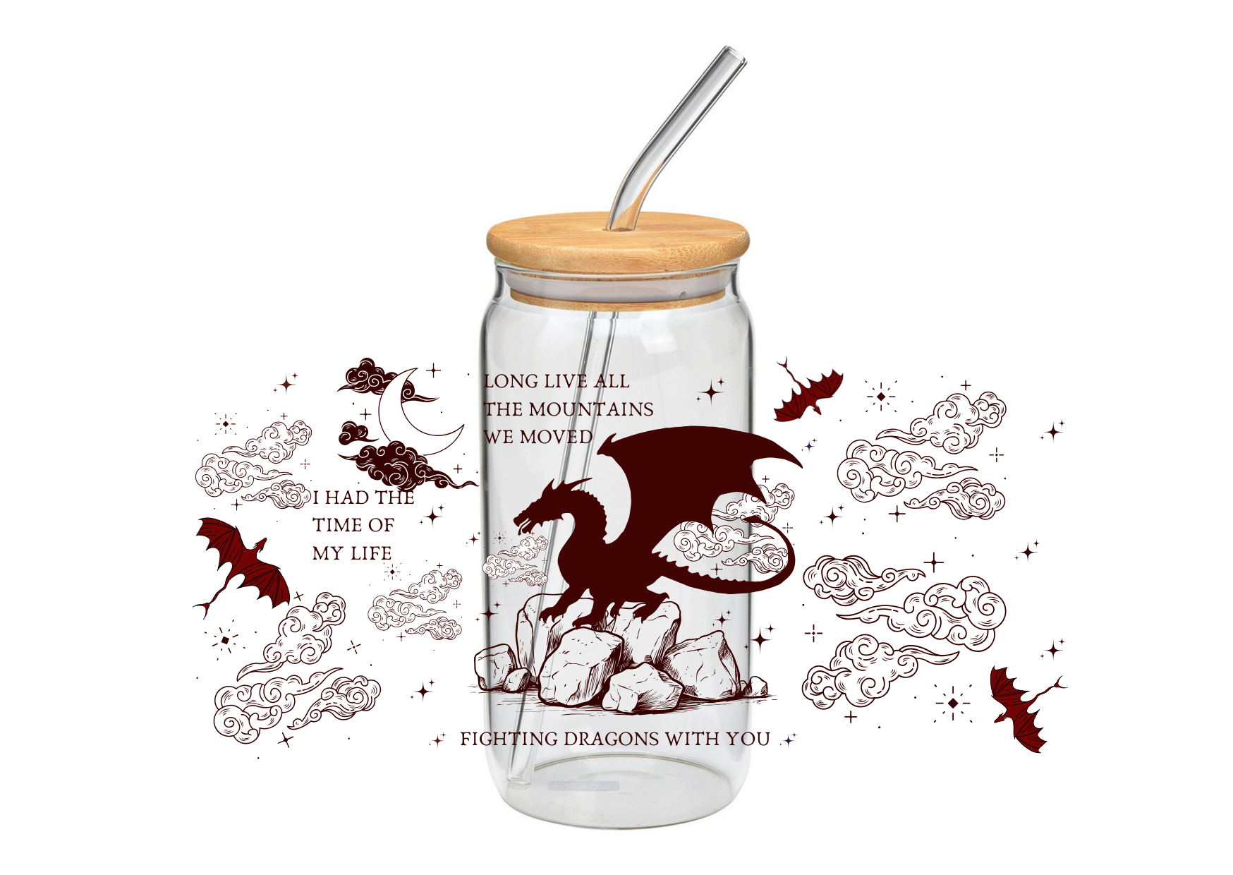 Mit dir gegen Drachen kämpfen - 500 ml Glasbecher