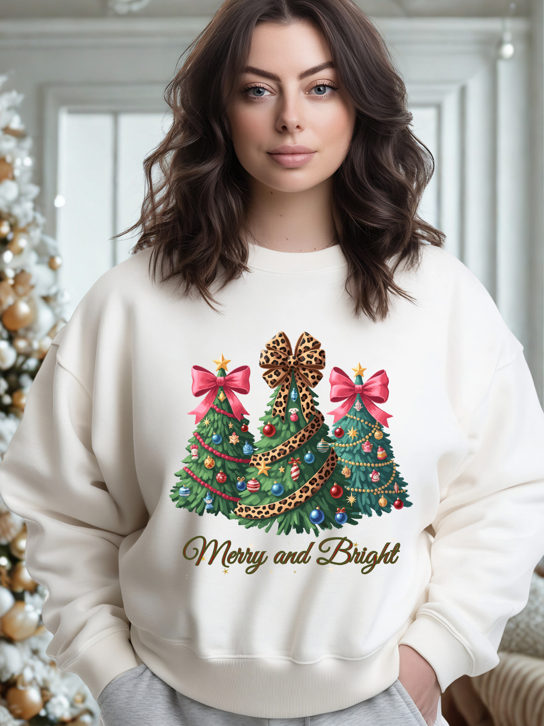 Felpa/Maglia “Merry & Bright Trees”